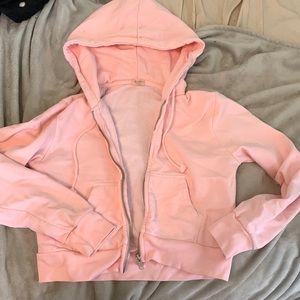 brandy melville cropped zip up hoodie